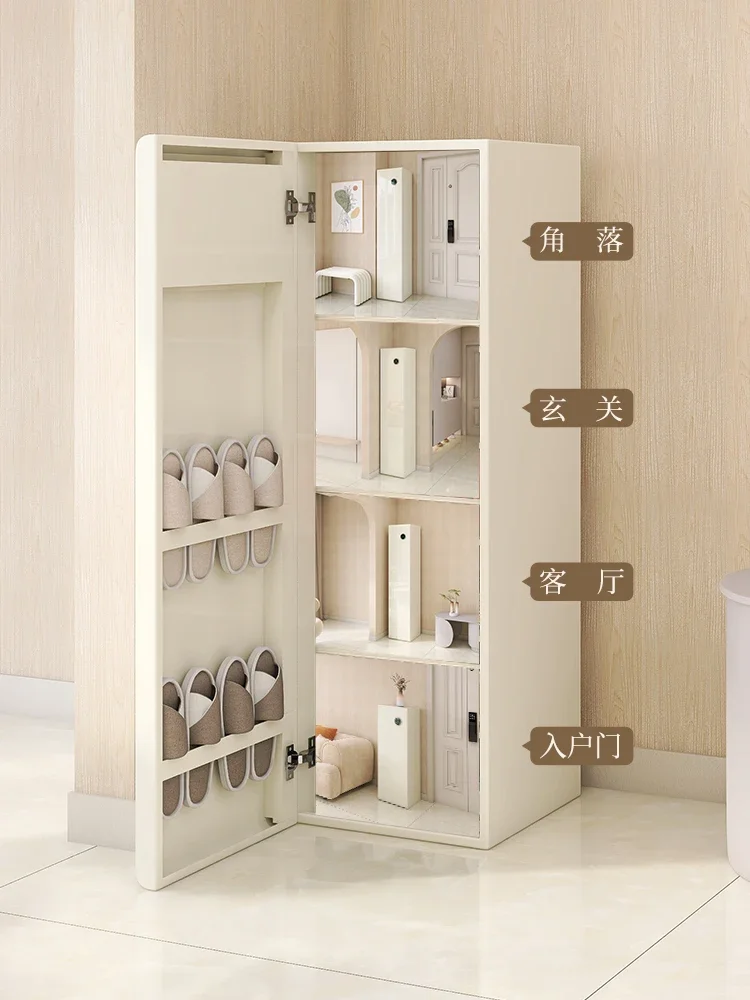 A Shoe cabinet Home entrance Indoor living room Entry porch cabinet Light luxury cream wind belt mirror Intelligent disinfection