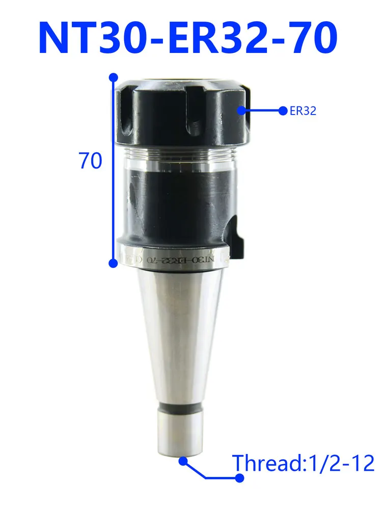 High Precision Collet Chuck Máquina Toolholder Ferramenta de Fresagem Polegada Pull Stud Thread Nt30 Cnc Ferramentas 212 R32