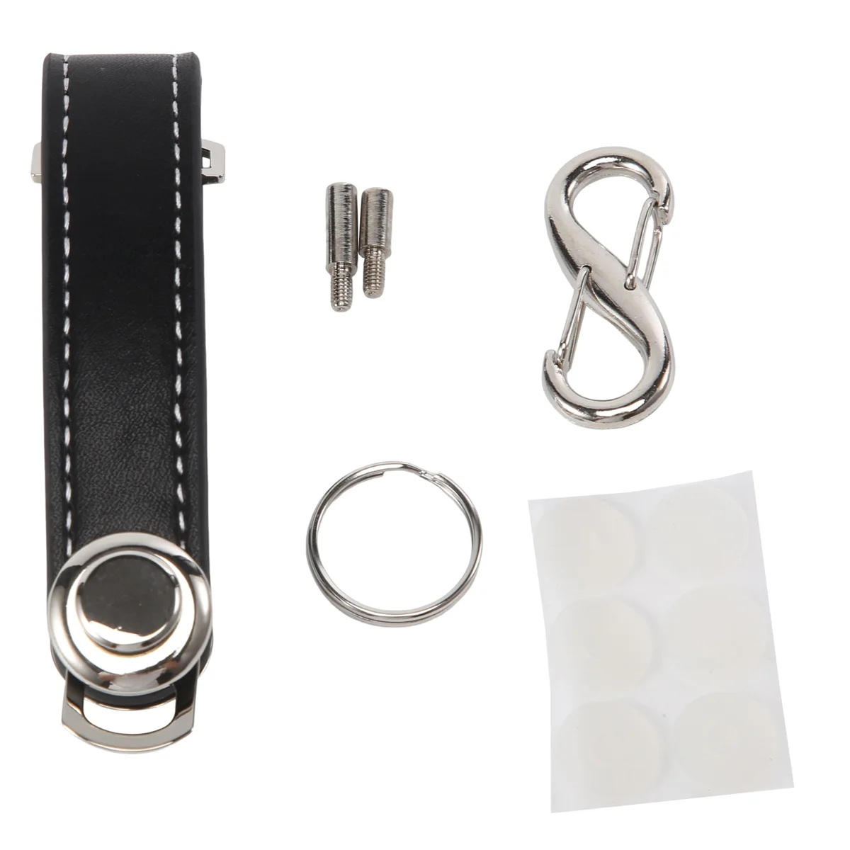 ABQR Fashion Car Key Pouch Bag Case Wallet Holder Chain Key Wallet Ring Pocket Key Organizer Smart Leather Keychain Black #2