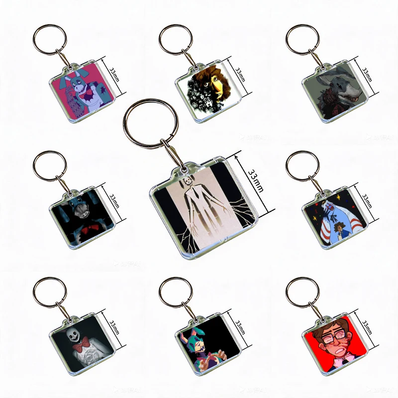 Horror Game The Walten Files Acrylic Keychain Handmade Hanging for Clothes Backpack Decoration Accessories Gifts with Friends