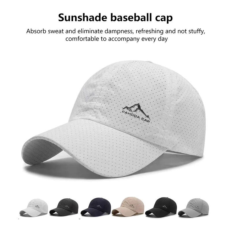 

Solid Color Men's Hat Summer Mesh Breathable Large Mesh Baseball Sun Protection Cap