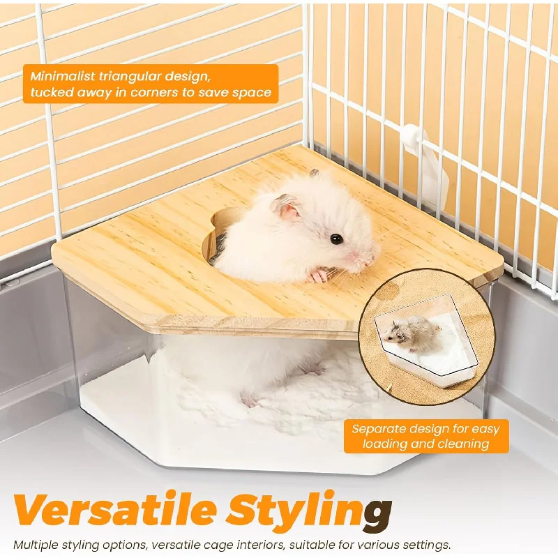 

Hamster, Golden Bear Sand Bath Container with Ladder, Made of Acrylic, Transparent, Dual Use Prop for Toilet and Bathing