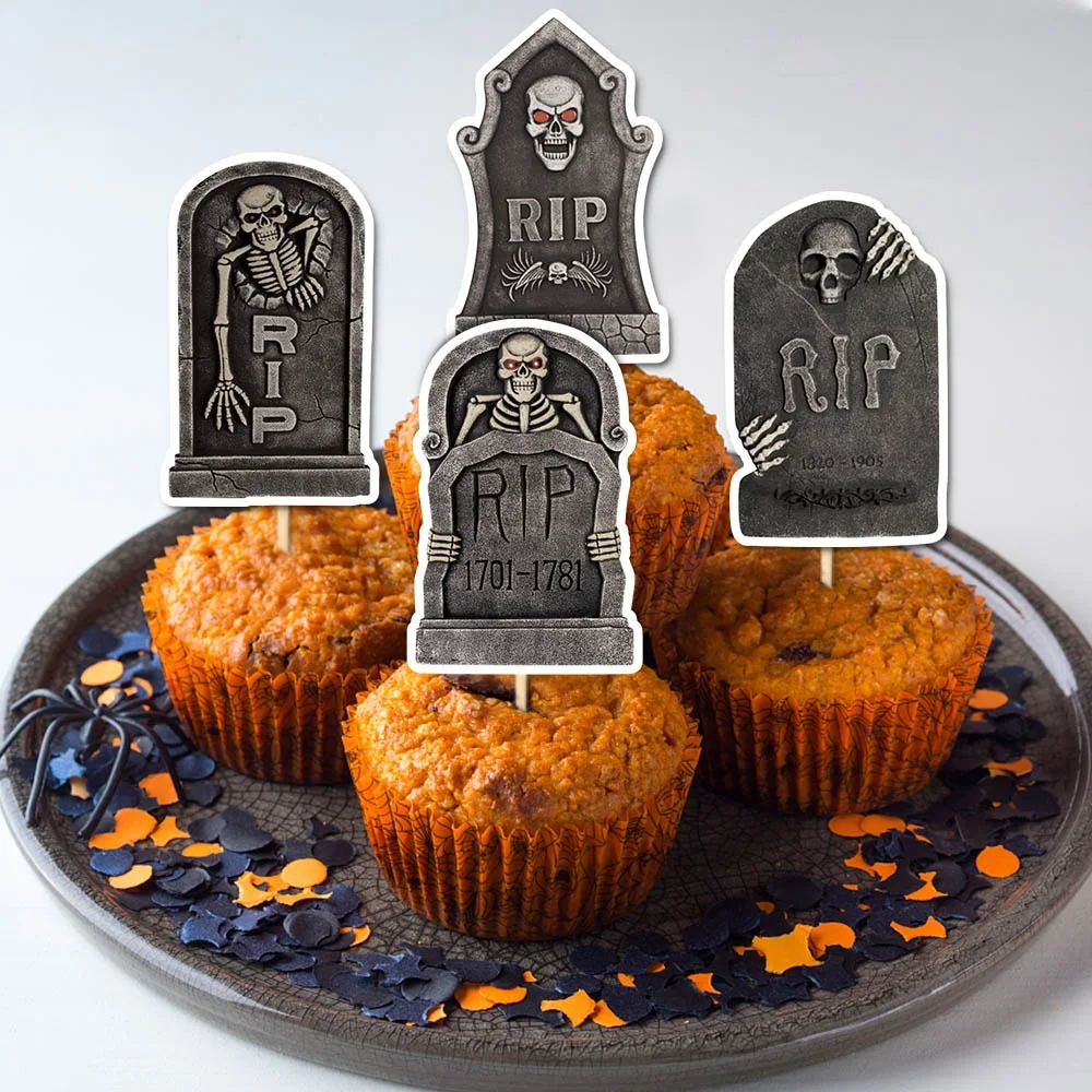 

New Halloween Cake Decoration Plaque Tombstone Ghost Festival Theme Party baking Cake Plaque Halloween Decoration Plugin