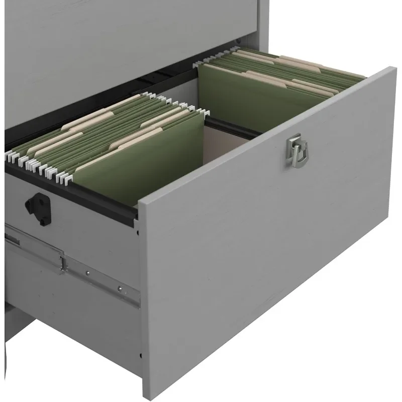 2 Drawer Lateral File Cabinet, Cape Cod Gray, Home Office Storage Organizer with Drawers, 20"D x 32"W x 30"H