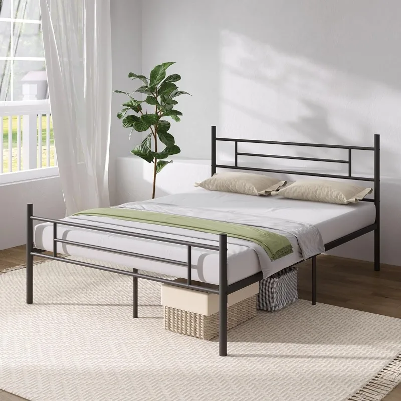 

14 Inch Metal PlatformBed Frame with Headboard and Footboard,Strong Metal Slats Support,Mattress Foundation No Box Spring Needed