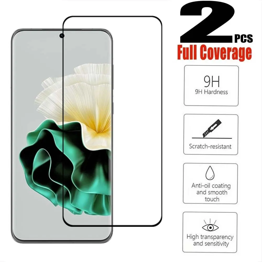 

2pc Tempered Glass for Huawei Pura 70 Ultra P60 Pro Mate 60Pro+ RS Ultimate Hard Film Full Coverage Full Glue Screen Protector