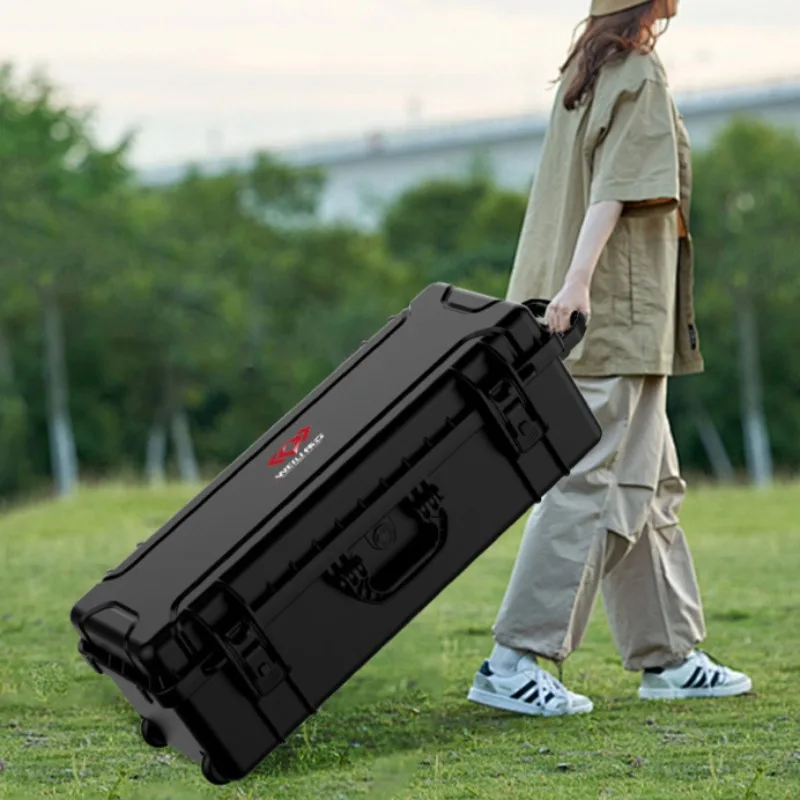 

Outdoors Engineering Plastics Tool Case Long Strip Photographic Light Holder Storage Tool Box Wheels Equipment Protection Case