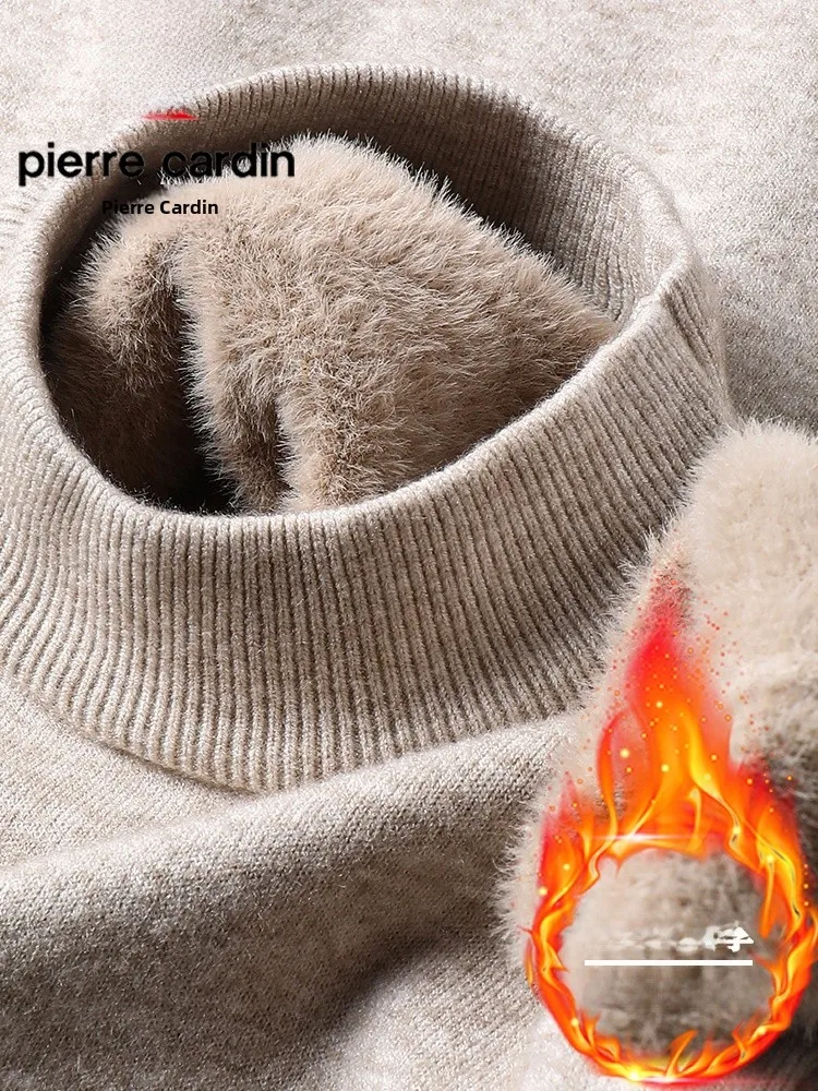 

Мужская толстовка Pierre Cardin с флисовой подкладкой, утепленная, с высоким воротником, теплый базовый слой, новинка зимы, повседневный стиль