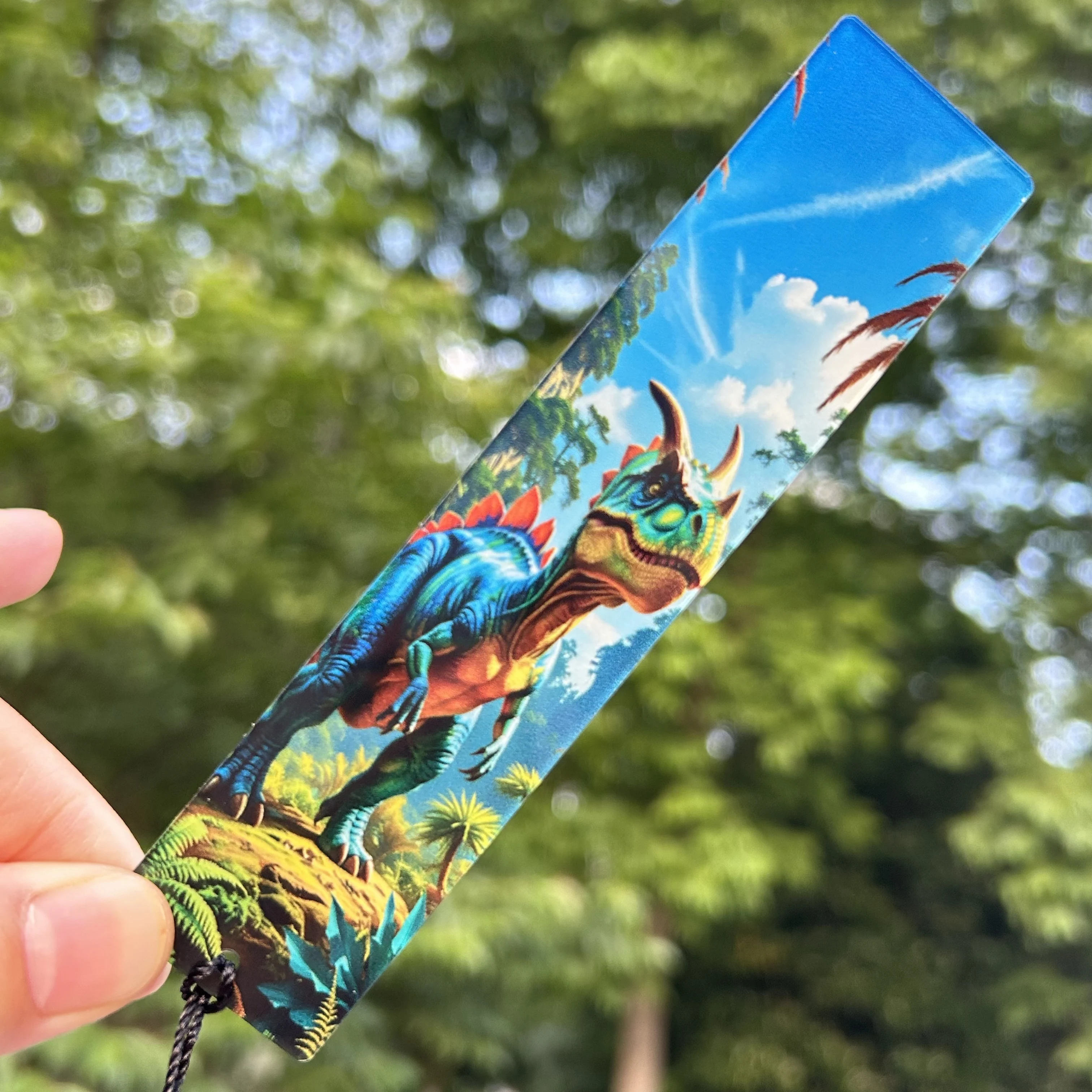 10 قطعة/1 قطعة علامة مرجعية على شكل ديناصور أكريليك مع شرابات، ديناصورات مختلفة، بيض الديناصورات، عشاق القراءة، الهدايا، علامات القراءة #3