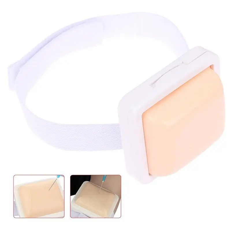 Wearable Injection Training Pad Simulation Human Skin Silicone IV Practice Pad Elastic Band Suture Training Simulator Education