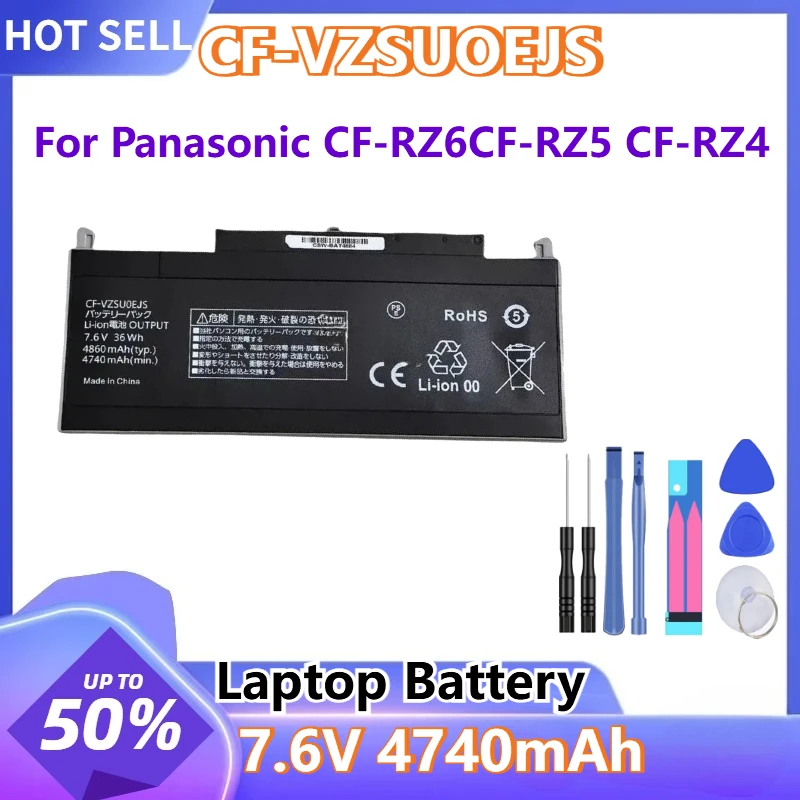 For Panasonic CF-RZ6CF-RZ5 CF-RZ4 High Quality 7.6V 4740mAh Laptop Battery CF-VZSU0EJS CF-VZSUOEJS CF-VZSU0FJS +tools