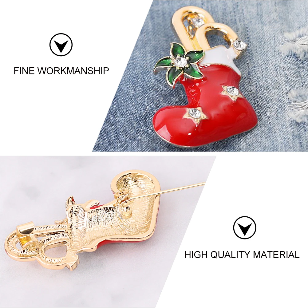 

6pcs Christmas Brooch Festival Themed Corsage Decor Creative Breast Pin Xmas Tree Boutonniere Pins Lapel Gifts