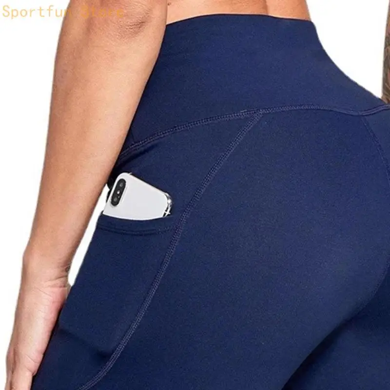 Women's High Waist Swim Shorts Color Bathing Suit Bottoms Tummy Control Boyshorts with Double Pockets X7JD