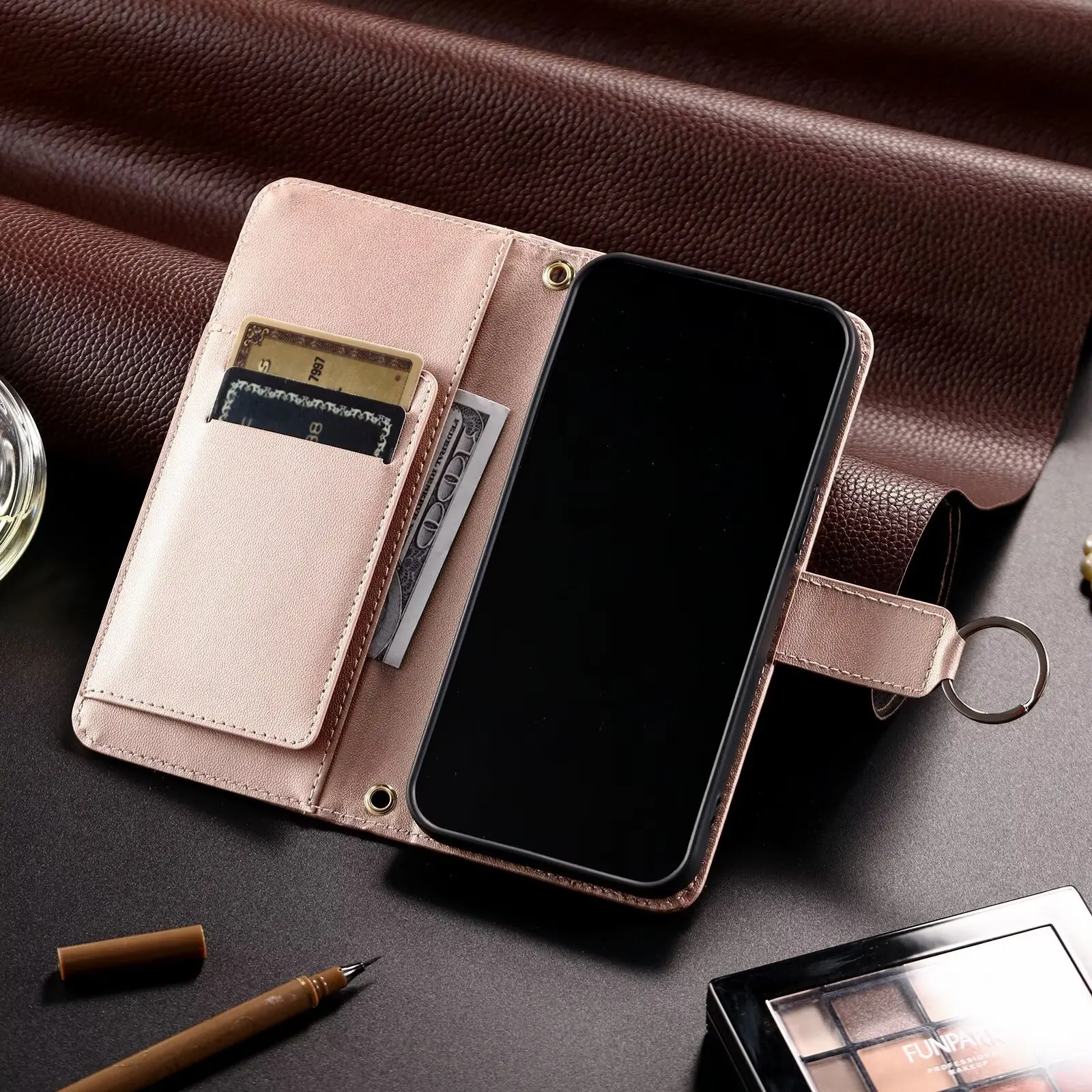 S24 S23 S22 S21 FE 5G Luxury Case For Samsung Galaxy S24 Ultra Crossbody Leather Flip Book Etui Galaxy S25 S 24 S23 S22 S21 Plus
