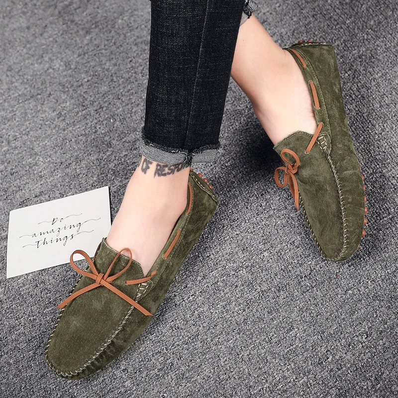 Men's Leather Shoes Summer 2024 New Hollow Breathable Casual Shoes Slip-on Soft Sole Shallow Flat Driving Shoes Loafers for Men image 6