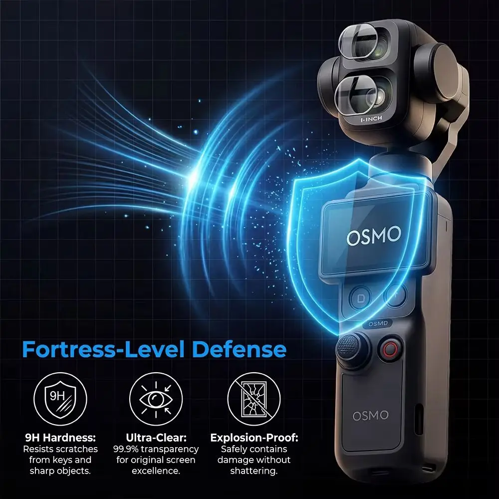 Tempered Glass Screen Protector HD Anti Scratch Lens Films Explosion Proof Ultra-Clear Protective Films for DJI Osmo Pocket 4P