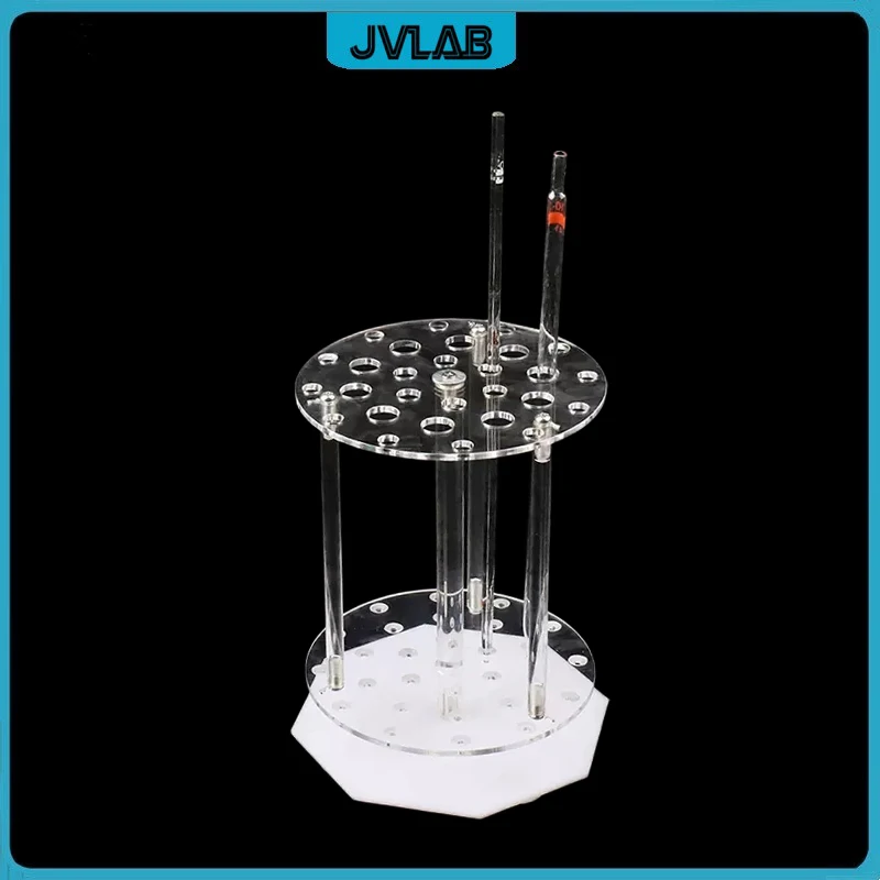 Plexiglass Rack Pipette Straw Holder Circular Laboratory Pipettor Holder PMMA Stand 32 Wells Hole Diameter 11 12 16mm