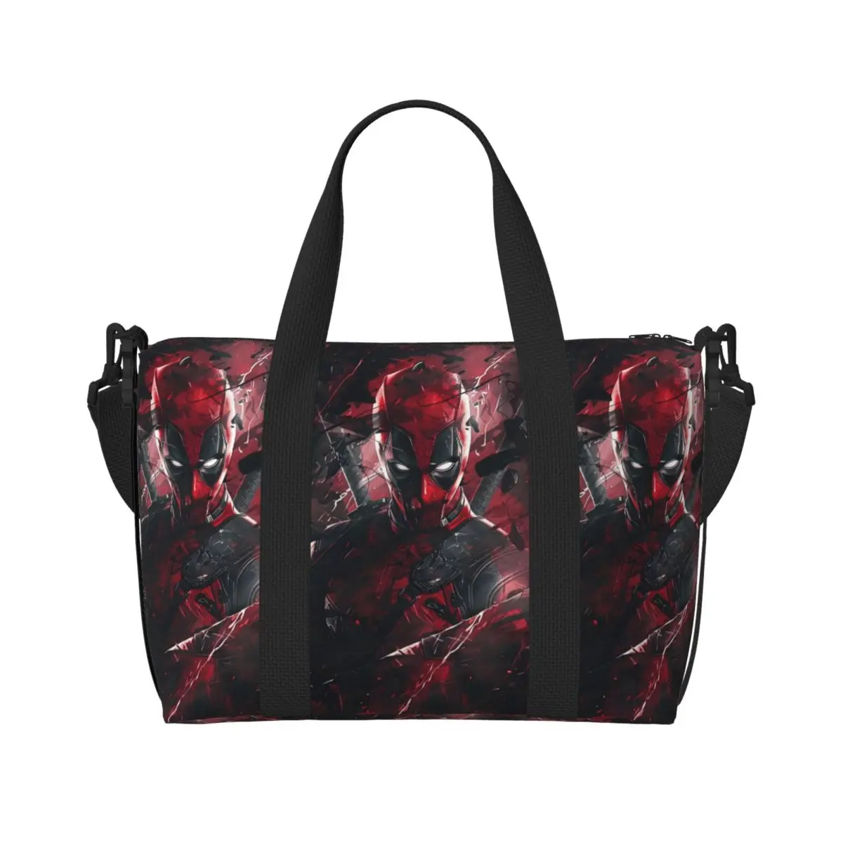 

Custom Deadpool Cool Tote Bag Women Large Capacity Vintage Anime Cartoon Gym Beach Shoulder Travel Bag