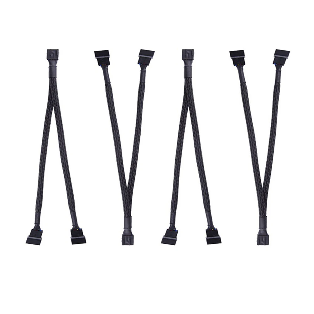 

4pcs 4 Pin PWM Splitter Cable 4 Pin PWM Female To 3 Pin PWM Adapter Cable for Computer CPU Case Fan Sleeved Adapter Power
