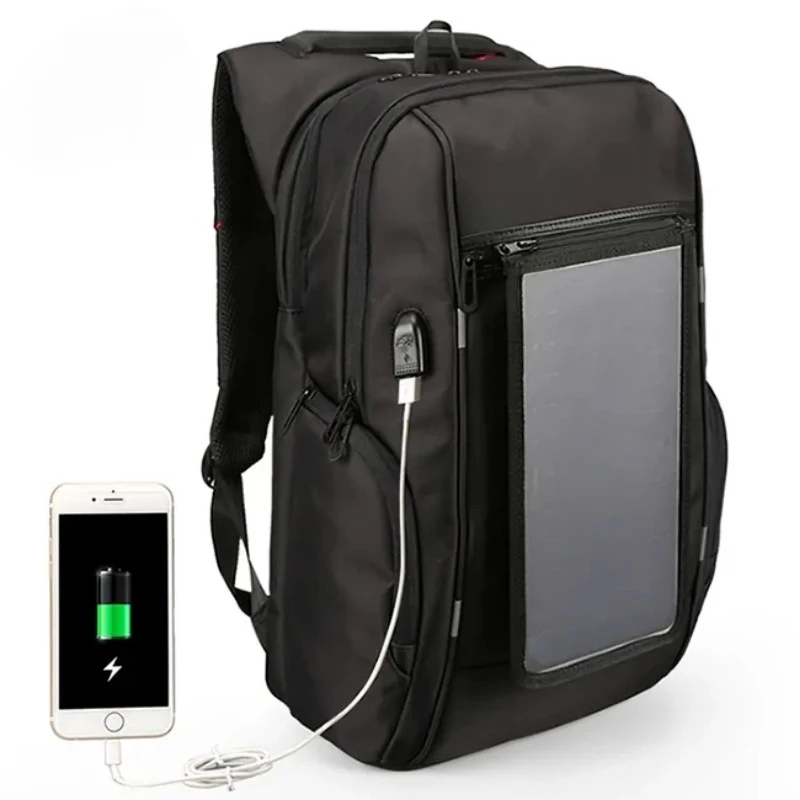 

high tech men's solar backpack smart outdoor with usb charging port