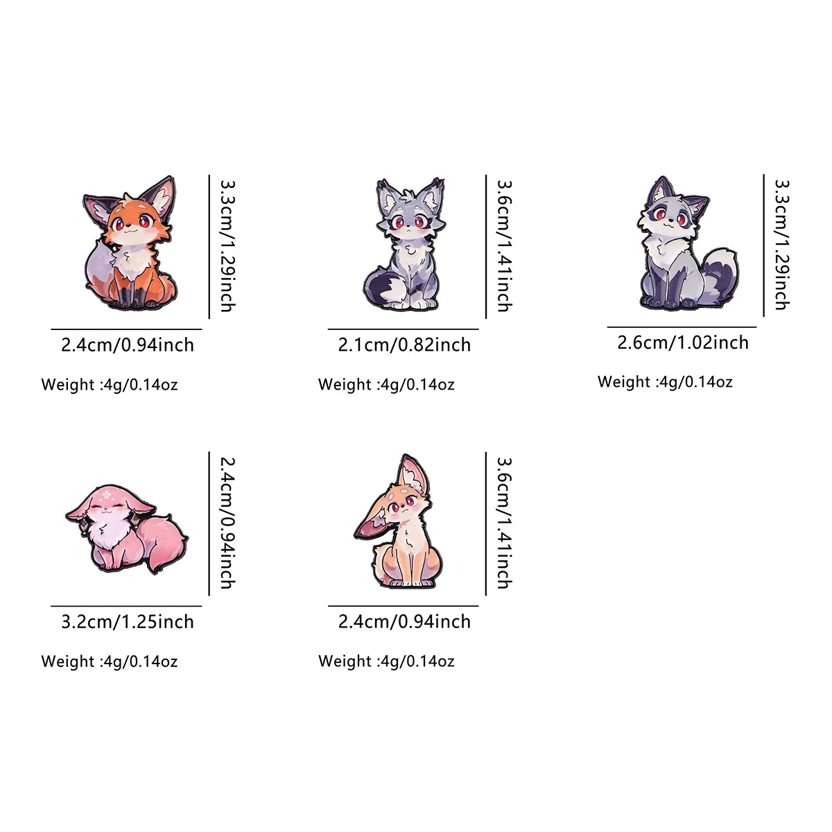 Cute Cartoon Fox Enamel Pins Colorful Animal Metal Badge Brooch for Jewelry Accessory Gifts for Men Women