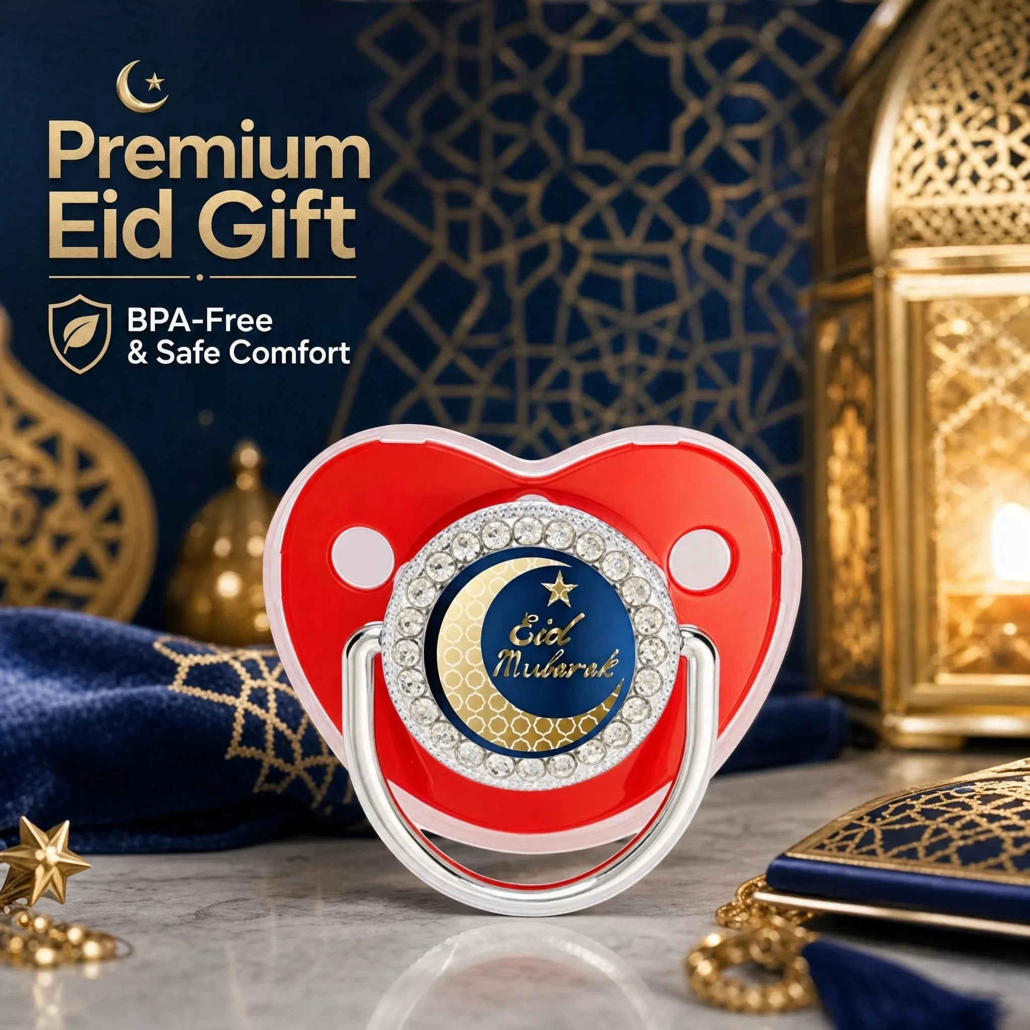 Islamic Style Newborn Pacifier Baby Soother with Dust Cover Silicone Teething Chew Toy Calm Comfort Gift Kawaii Hot Sale