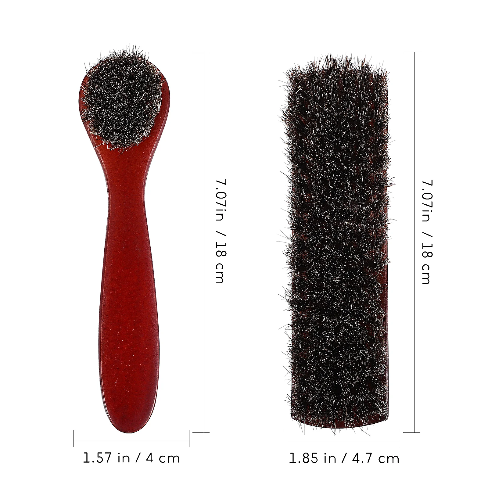 2 Pcs Shoe Brush Cleaning Boot Care Kit Applicator Horse Hair Mane for Polishing