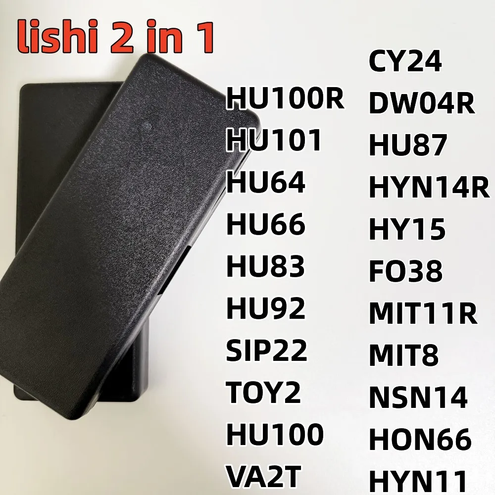 Lishi herramienta 2 en 1 HU100R HU101 HU64 HU66 HU83 HU92 SIP22 TOY2 VA2T HU100 CY24 DWO4R FO38 HU87 HYN14RHY15 MIT11R MIT8 NSN14 HON66