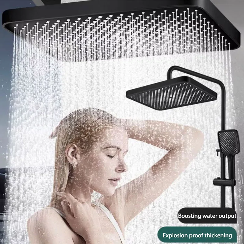 

Bathroom Accessories 13-inch Large Water Output Pressurized Top Spray Shower Head Set Square Large Panel