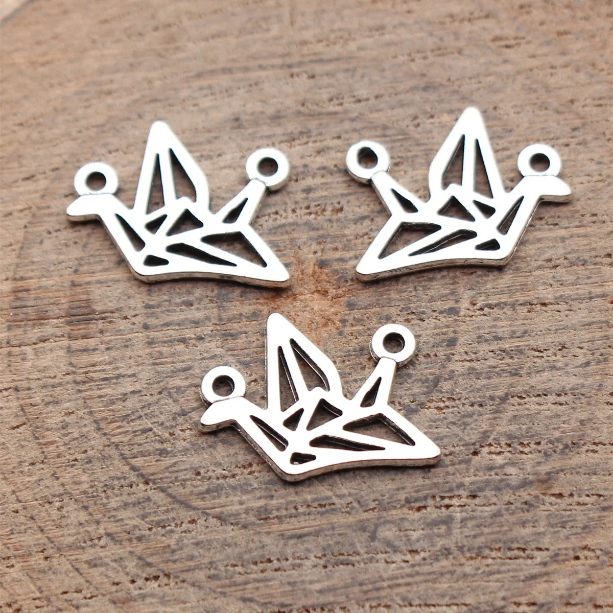40pcs 17x12mm Antique Silver Color Paper Crane Connector DIY Jewelry Findings Bulk