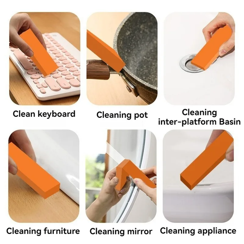 Glass Rust Removal Eraser Gap Scrubber Multifunctional Reusable Scratch Free Household Bathroom Kitchen Pot Stove Rubber Brush