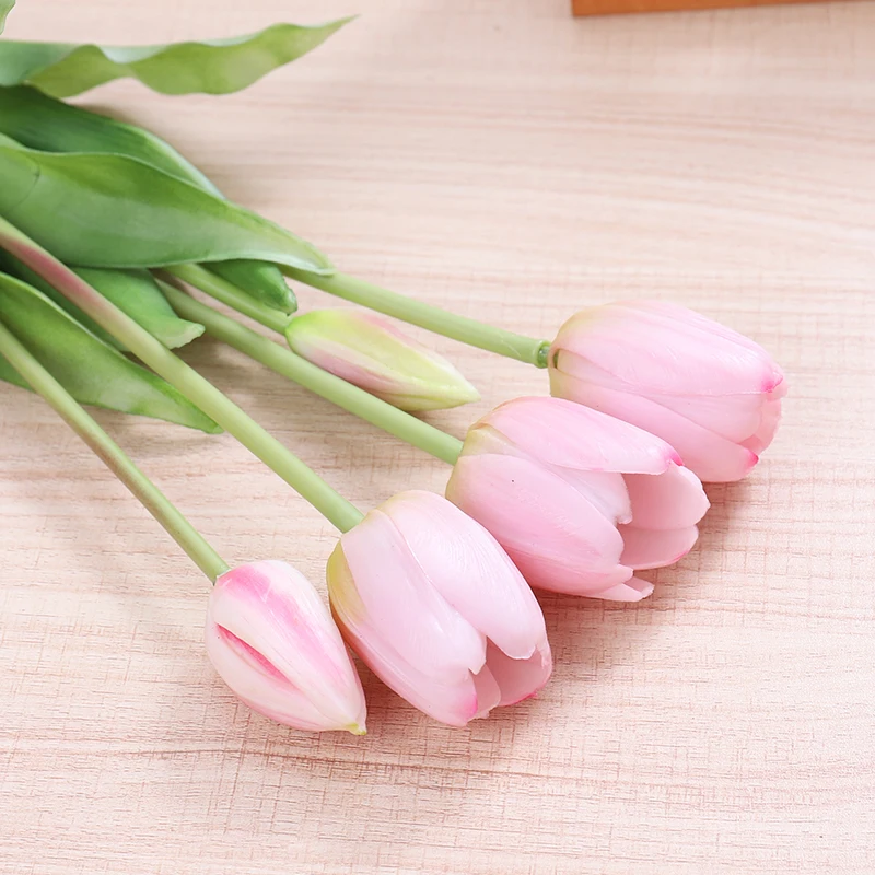 Kunsttulpen Realistische Siliconen Luxe Tulpenboeket Huis Kamer Vaas Arrangement Kunstmatige Bruiloft Tuin Kerstdecoratie