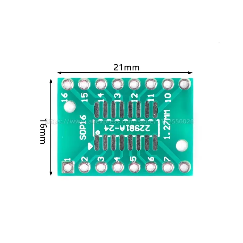 10PCS TSSOP16 SSOP16 SOP-16 SOP16 to DIP16 Transfer Board DIP Pin Board Pitch PCB IC Adapter plate Conversion board 0.65/1.27mm