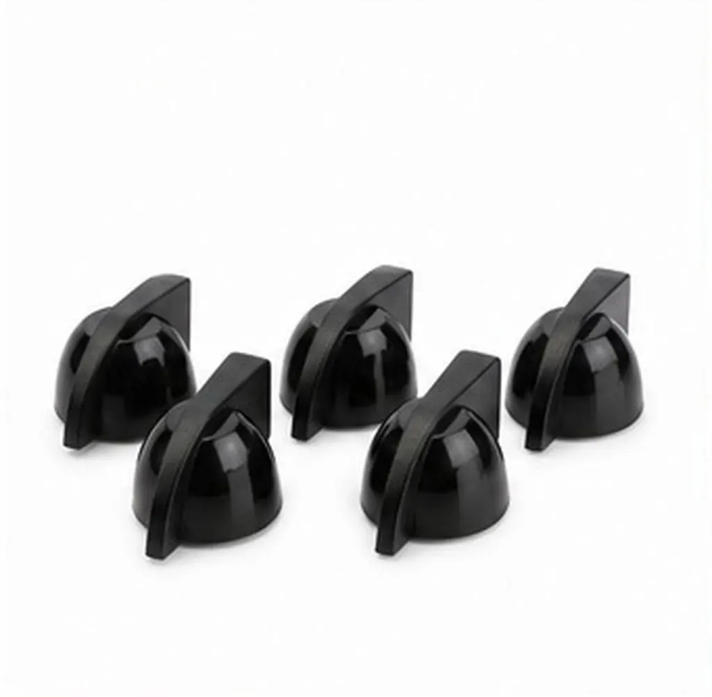 6Pcs Black Chicken Head Control Knob for Guitar Amplifier Pedal Parts Replacement Custom Projects Heavy Duty Material Smooth