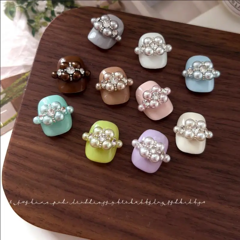 New 1 Box Dopamine Color Simulated Pearls Nail Charms, Diy Resin Pearl Decor For Elegant Nail Art, Perfect For Women & Girls
