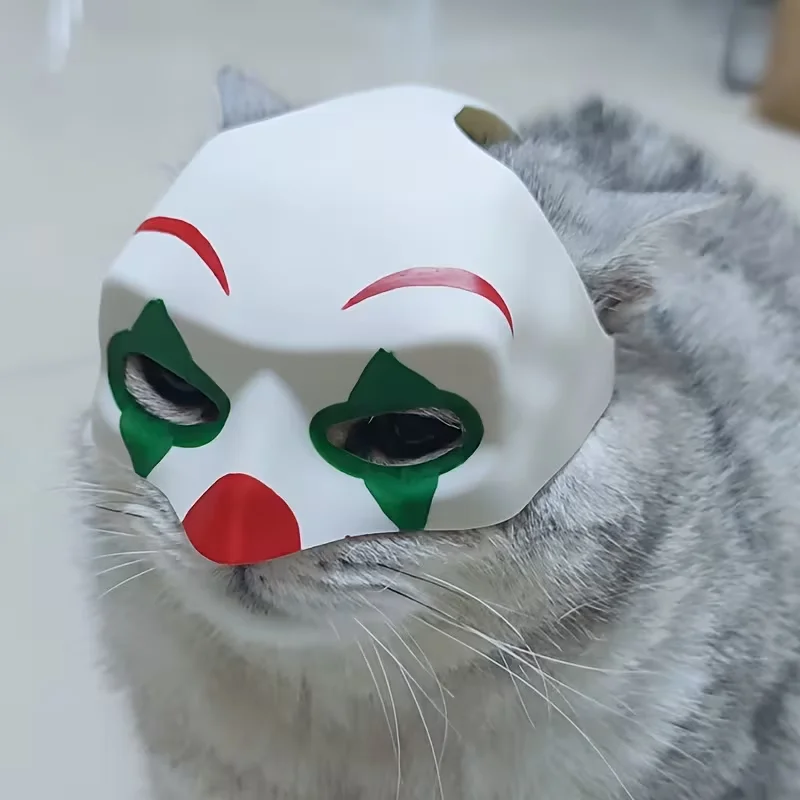 Schwarze Fledermaus/Weiße Katzen-Fotomaske für Streiche und lustige Halloween-Partys, Haustier-Zubehör – Detail 6