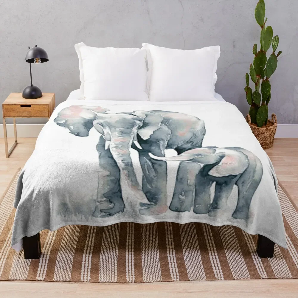 

Mother and Baby Elephant Throw Blanket Fluffy Shaggy for sofa Blankets