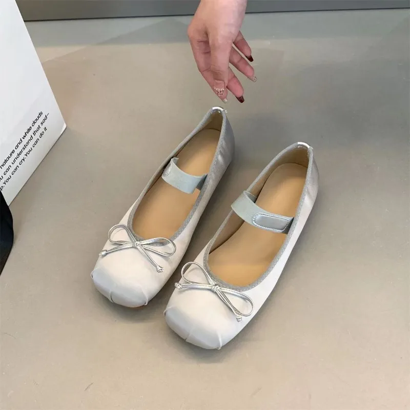 

Балетки с бантом, женские танцевальные туфли, новая французская обувь Мэри Джейн, осень 2024