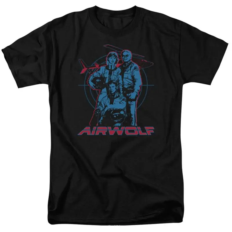 

Футболка Airwolf, мужская лицензированная классическая продукция для телешоу, черная