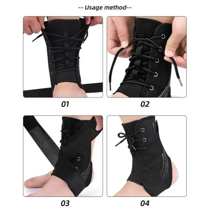 1pcs Sport Ankle Support  Sprain Ankle Protector Brace Lace Up Adjustable Wrap Running Basketball Injury Recovery Sports Safety