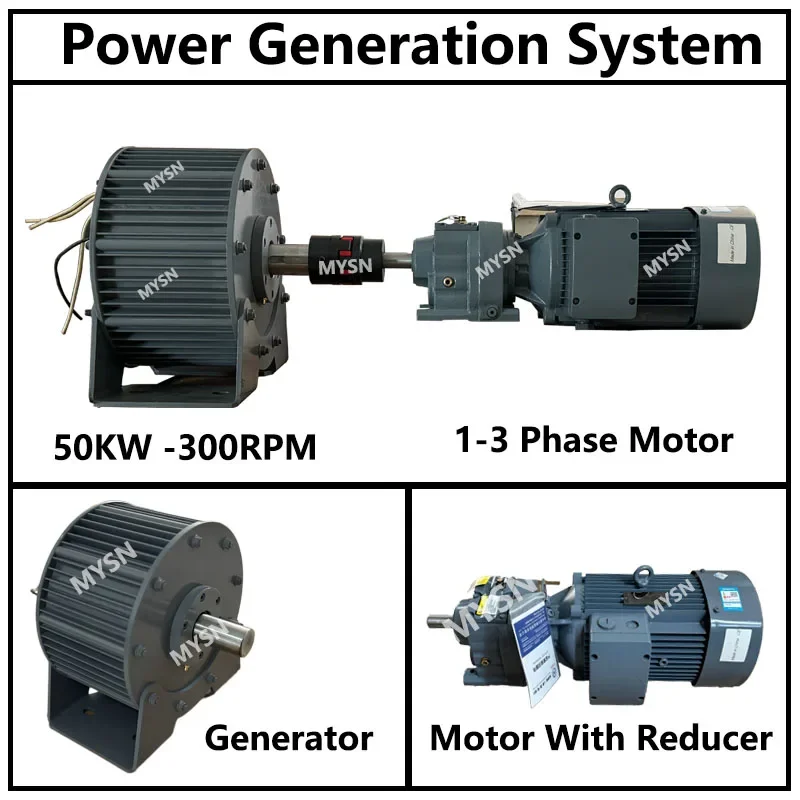 100KW 50KW Low Speed Permanent Magnet Generator 220V 380V 3 Phase AC Alternators Use For Motor Drive Water Wind Turbine