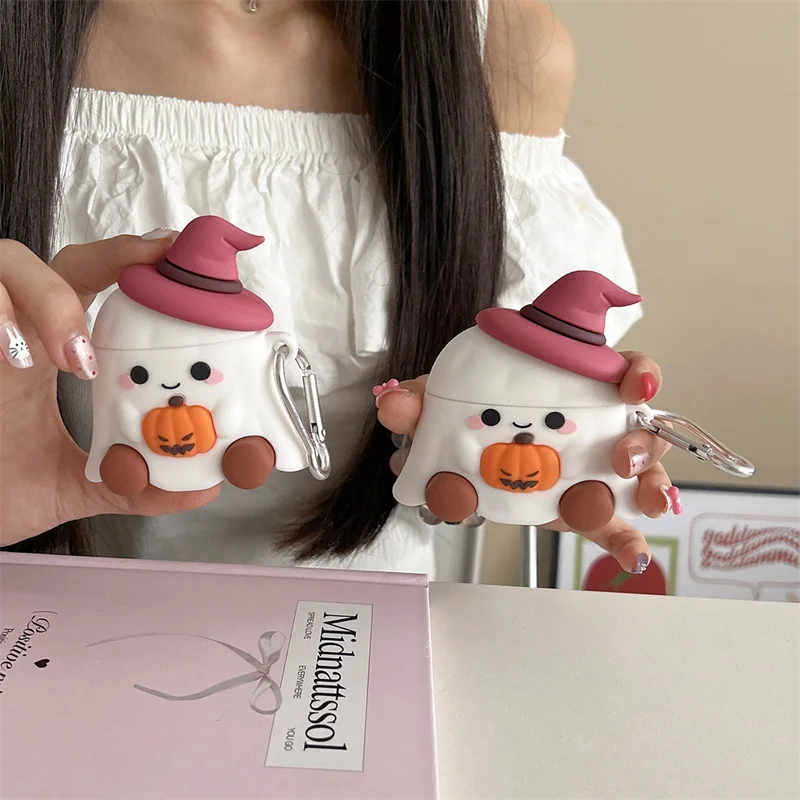 Kotak Earphone |   Hantu Labu Lucu |   Halloween |   Hadiah Sahabat Terbaik |   Cocok untuk AirPods 1 2 3 4 Pro Pro2