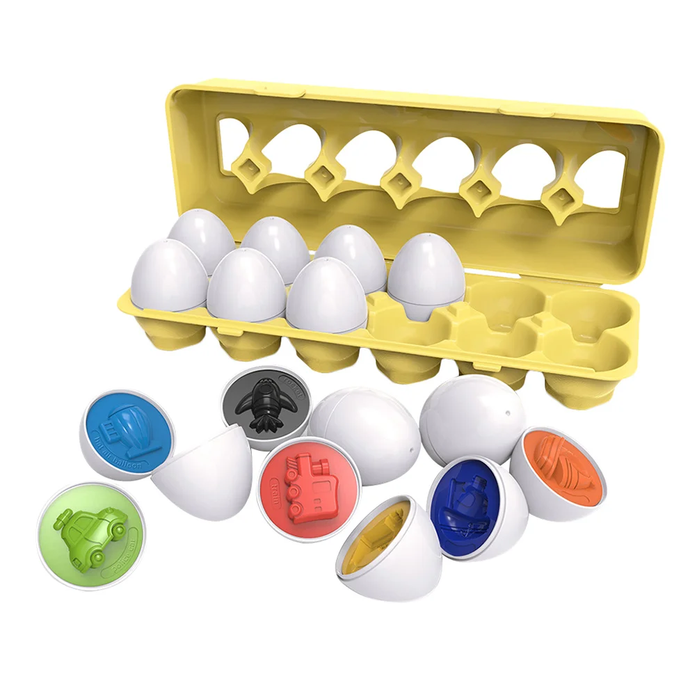 

12Pcs Vehicle Matching Educational Eggs Color Learning Cognitive Memory Recognition Early Childhood Plaything Egg Toys
