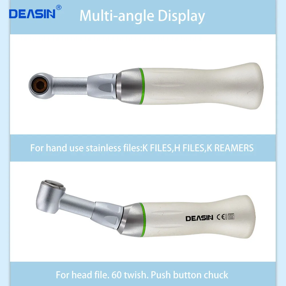 Dental Endo Motor 10:1 Speed Reduction Reciprocating Push Button Contra Angle Handpiece for Hand File Endo Treatment