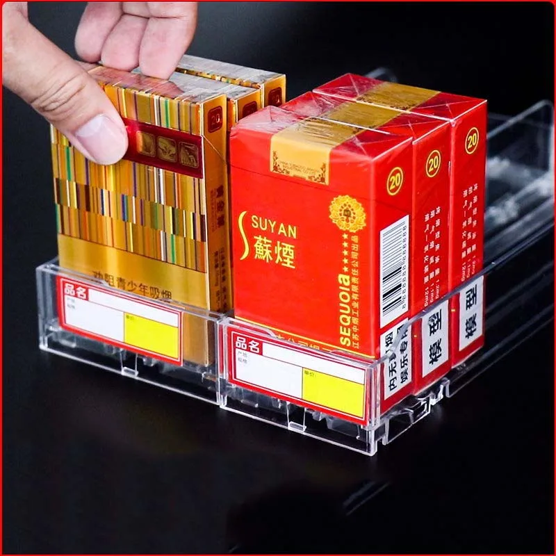 Cigarette Display Rack Transparent Storage Acrylic Organizer Simple Useful  28cm it can Hold the 10 packs of cigaretters