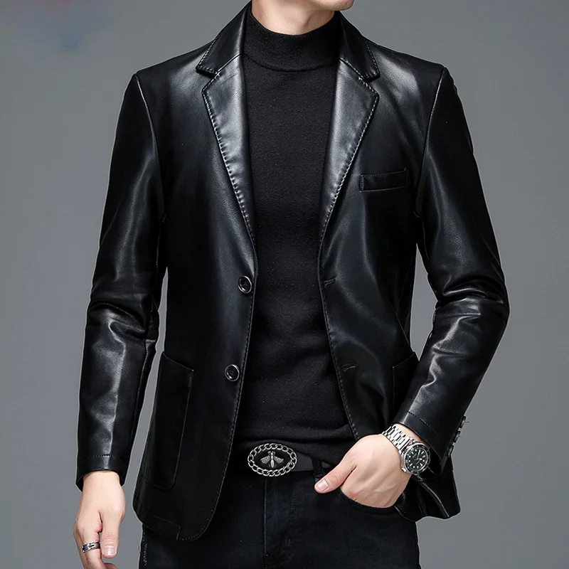 

Spring New In Outwears Men's Leather Jacket Thin Slim Sheepskin Jackets and Coats for Men Clothing Trend Chaquetas Para Hombre F