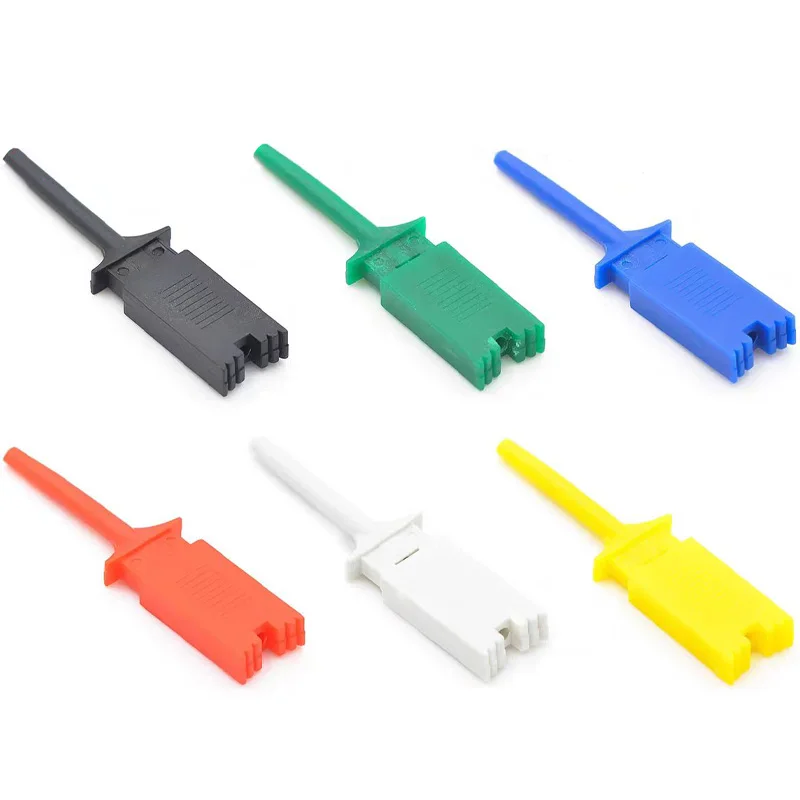 5PCS SMD Test Hooks Logic Analyzer คลิปคลิปทดสอบสายไฟตะขอสีเหลือง/สีเขียว/สีฟ้า/สีดํา/สีแดง/สีขาว
