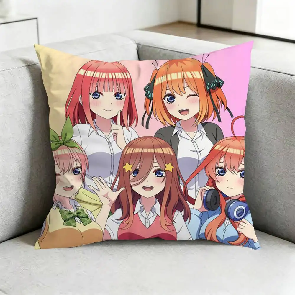 The Quintessential Q-Quintuplets Pillow Case Square Double-Sided Sofa Cushion Cover Bedroom Bedside Pillow Gift