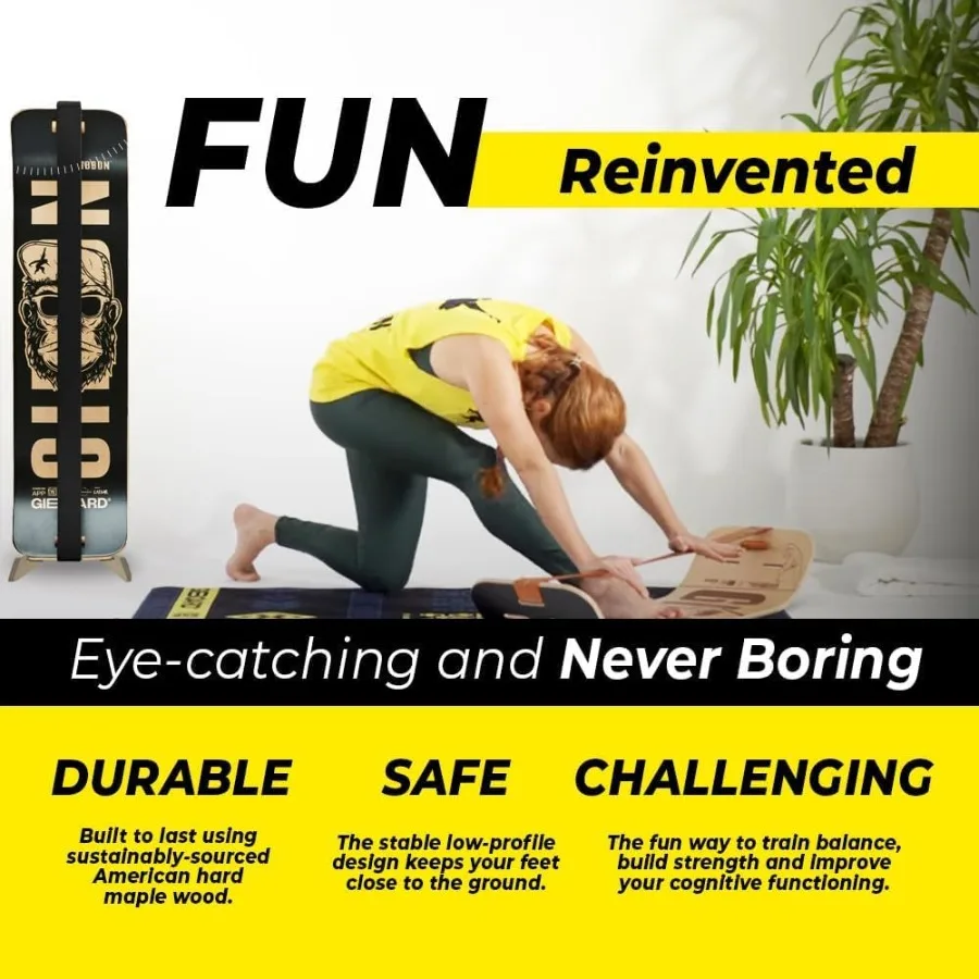 لوح التوازن SlackBoard GiBoard للبالغين مثالي للتدريب المنزلي في صالة الألعاب الرياضية والتمارين الرياضية الأساسية والمكتب واليوجا Agi #3