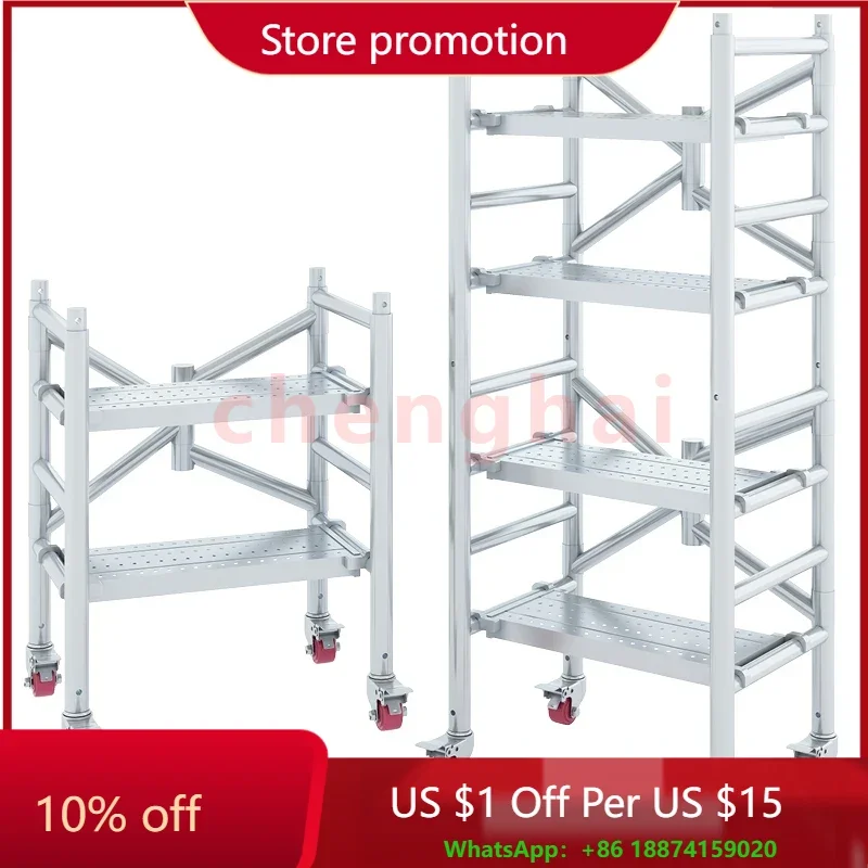 

Scaffold Portable Wheel Decoration Horse Stool Thickening Engineering Steel Pipe Folding Lifting Mobile Platform